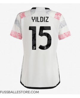 Günstige Juventus Kenan Yildiz #15 Auswärtstrikot Damen 2023-24 Kurzarm